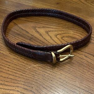 Coach Dark Brown Braided Leather Belt